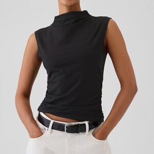 GAP modern Funnel-Neck Ruched Tank Top